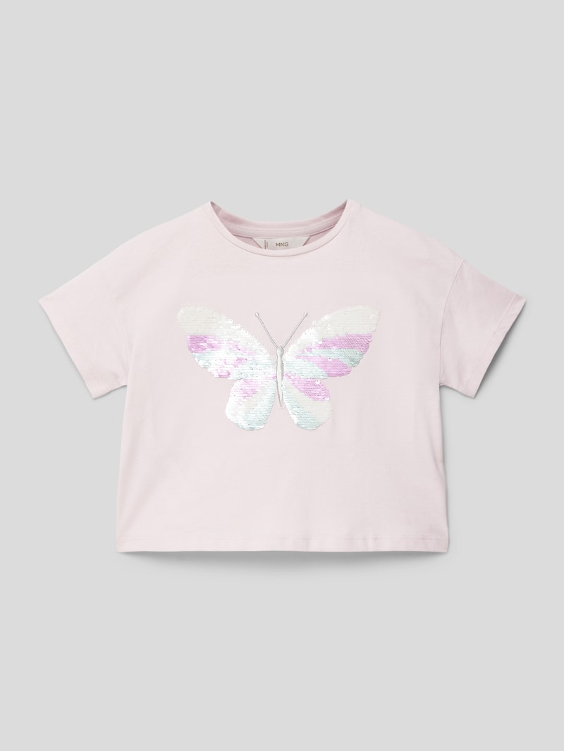 T-Shirt mit Motiv-Print Modell 'magic' in hellrosa