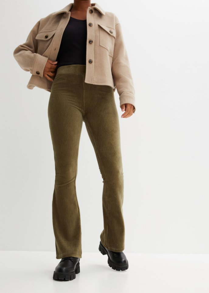 Ausgestellte Leggings in Cordoptik