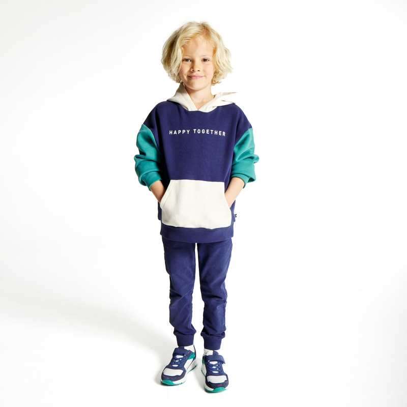 Sweat-shirt à capuche à message bleu garçon