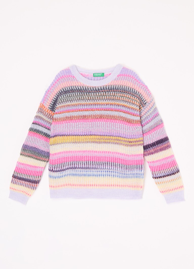 Pulover Benetton confecționat din material gros tricotat cu amestec de lână