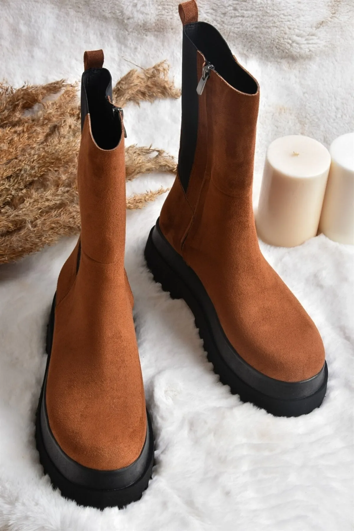 Fox Shoes  Damenstiefel aus hellbraunem Wildleder J267063102