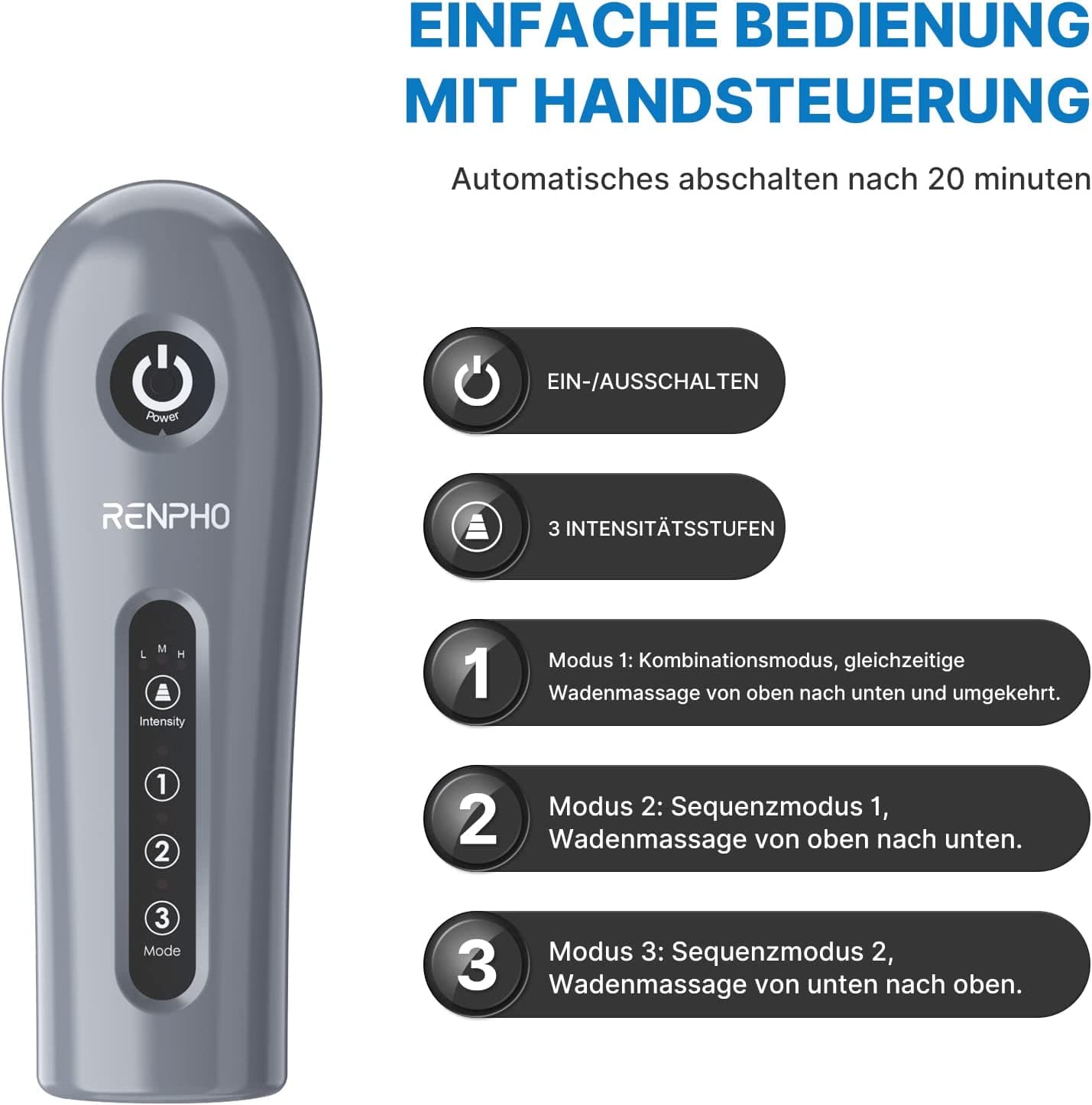 Beinmassagegerät für verstellbaren Beinwickel