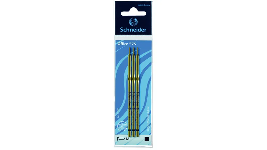 Schneider Kugelschreibermine 575 M 3 Stück schwarz
