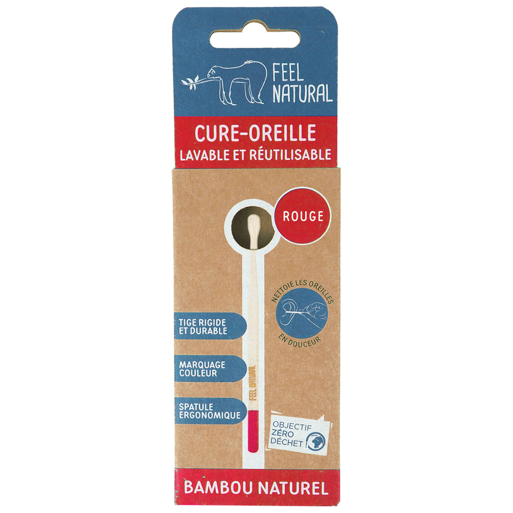 feel natural Cure-Oreilles en bambou 4 coloris aléato ires Cure-oreilles