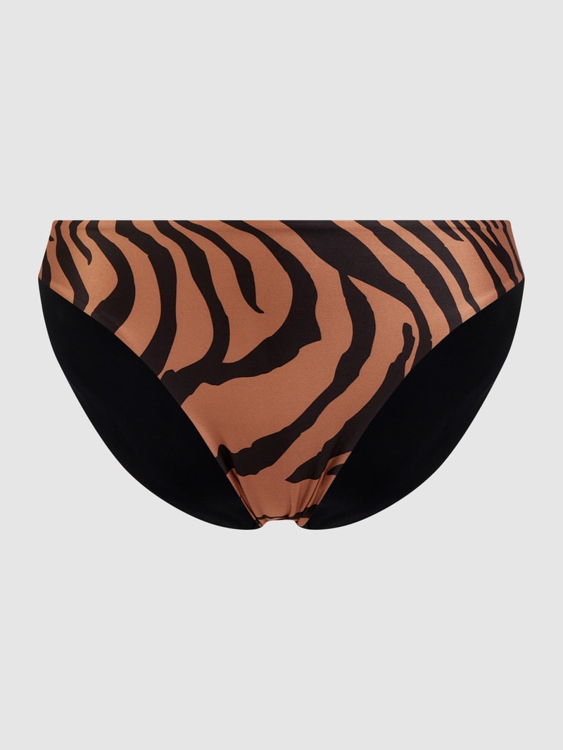Bikini-Hose mit Animal-Print in mittelbraun