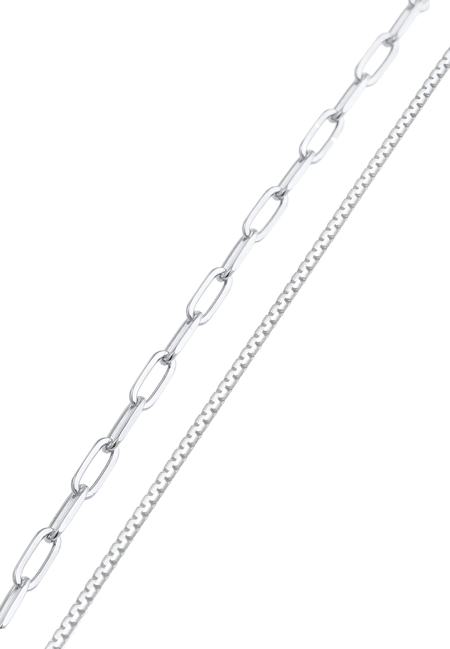 Elli PREMIUM женски сет основних карика, 2 дела, родијумски позлаћен, стерлинг сребро 925
