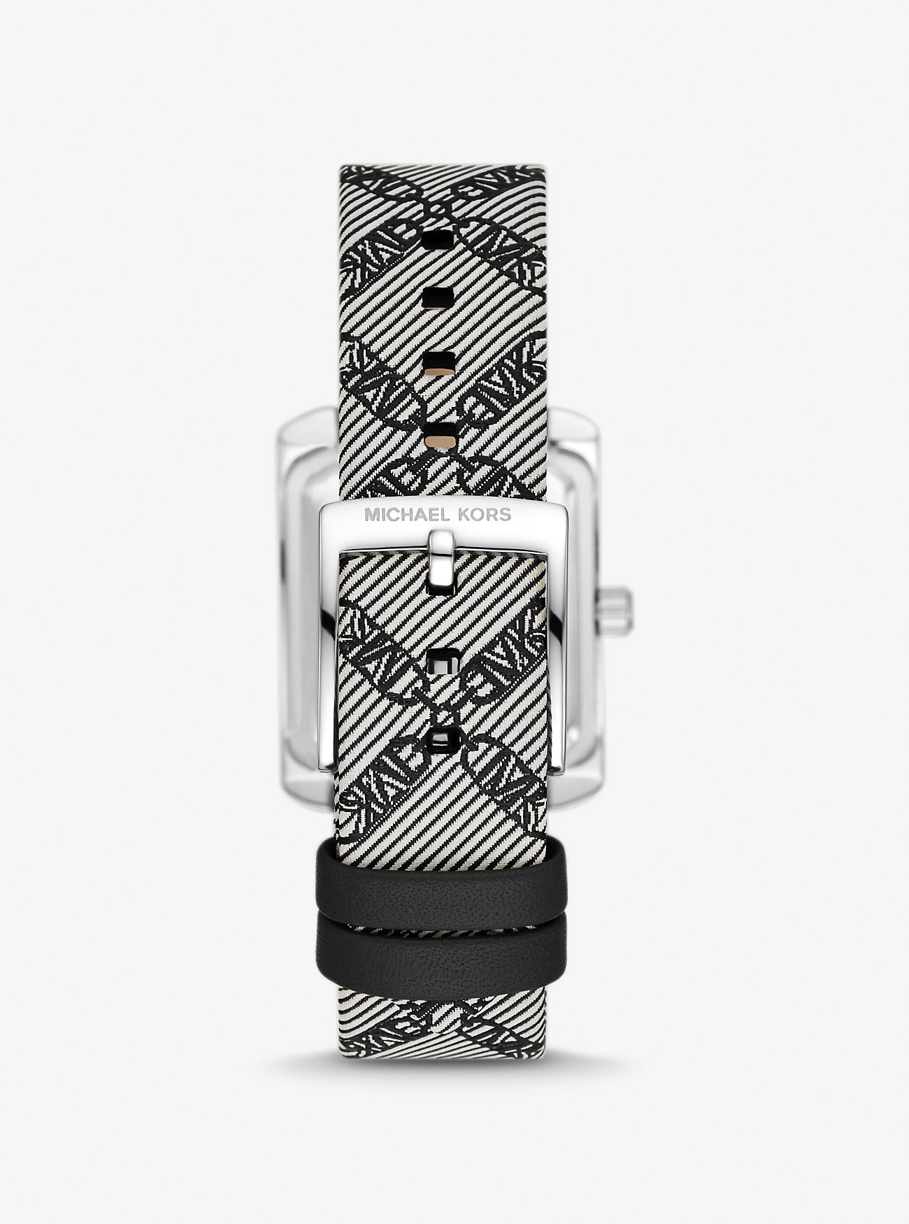 Mini Emery Silver-Tone and Empire Logo Jacquard Watch - BLACK