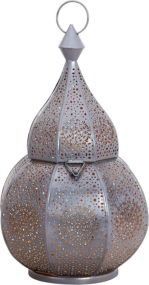 Marrakesch Orient & Mediterran Interior Windlicht Orientalische Laterne Anaram, orientalisches Windlicht, Marokkanische Metalllaterne für draußen als Gartenlaterne, oder Innen als Tischlaterne, Marokkanisches Gartenwindlicht, Handarbeit