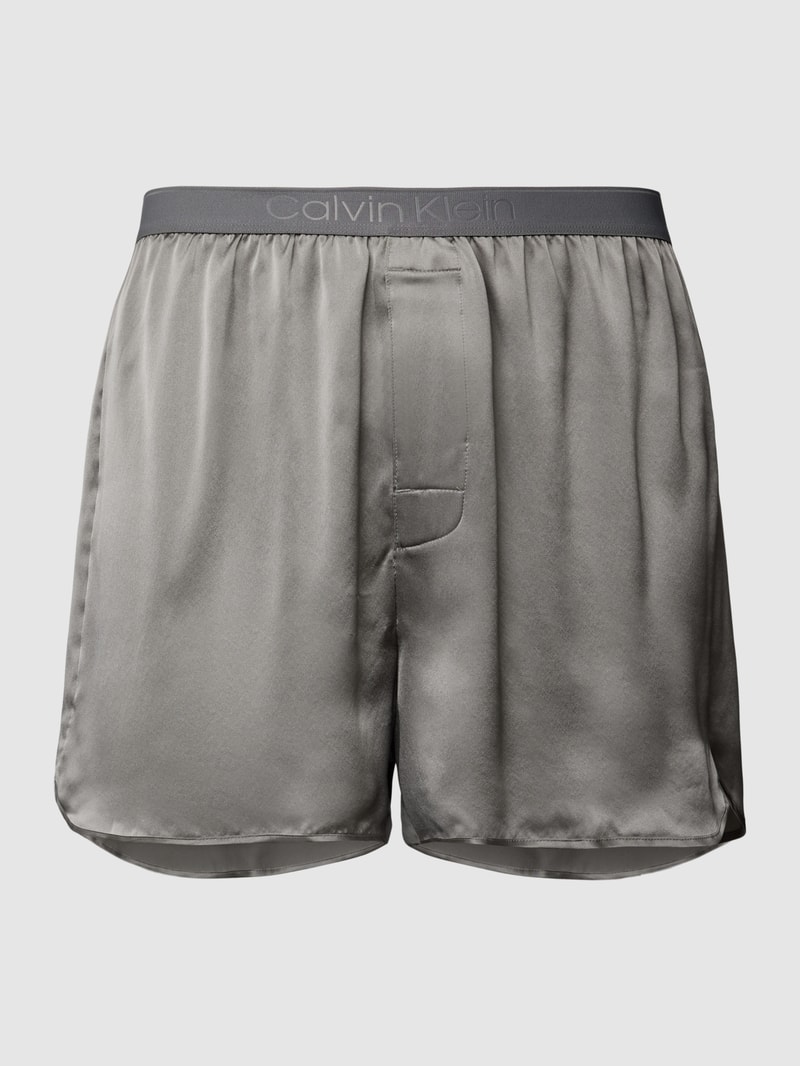 Boxershorts aus Seide mit elastischem Bund in dunkelgrau
