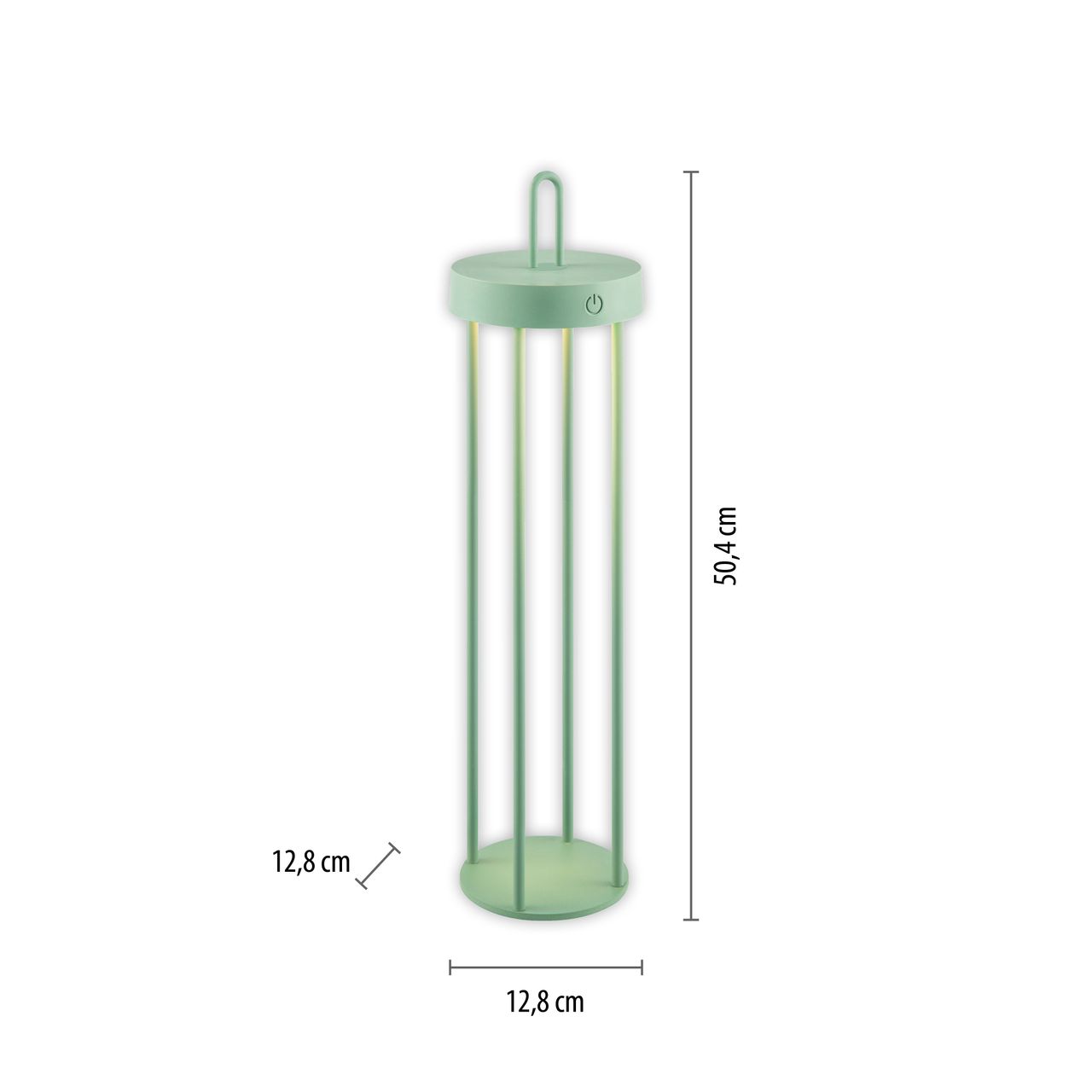 JUST LIGHT Akku Tischleuchte ANSELM, 1x LED-Board/1,50Watt/2700Kelvin, IP44, Grün
