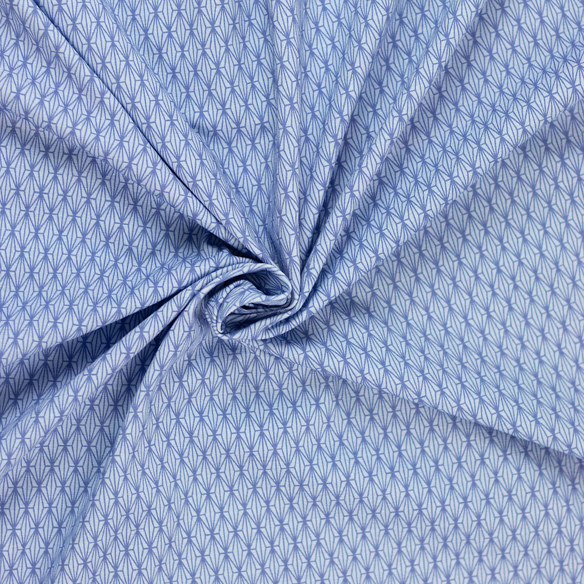 Jersey Stoff Baumwol Meterware Grafisch Rauten Blau 145 cm WB Zen