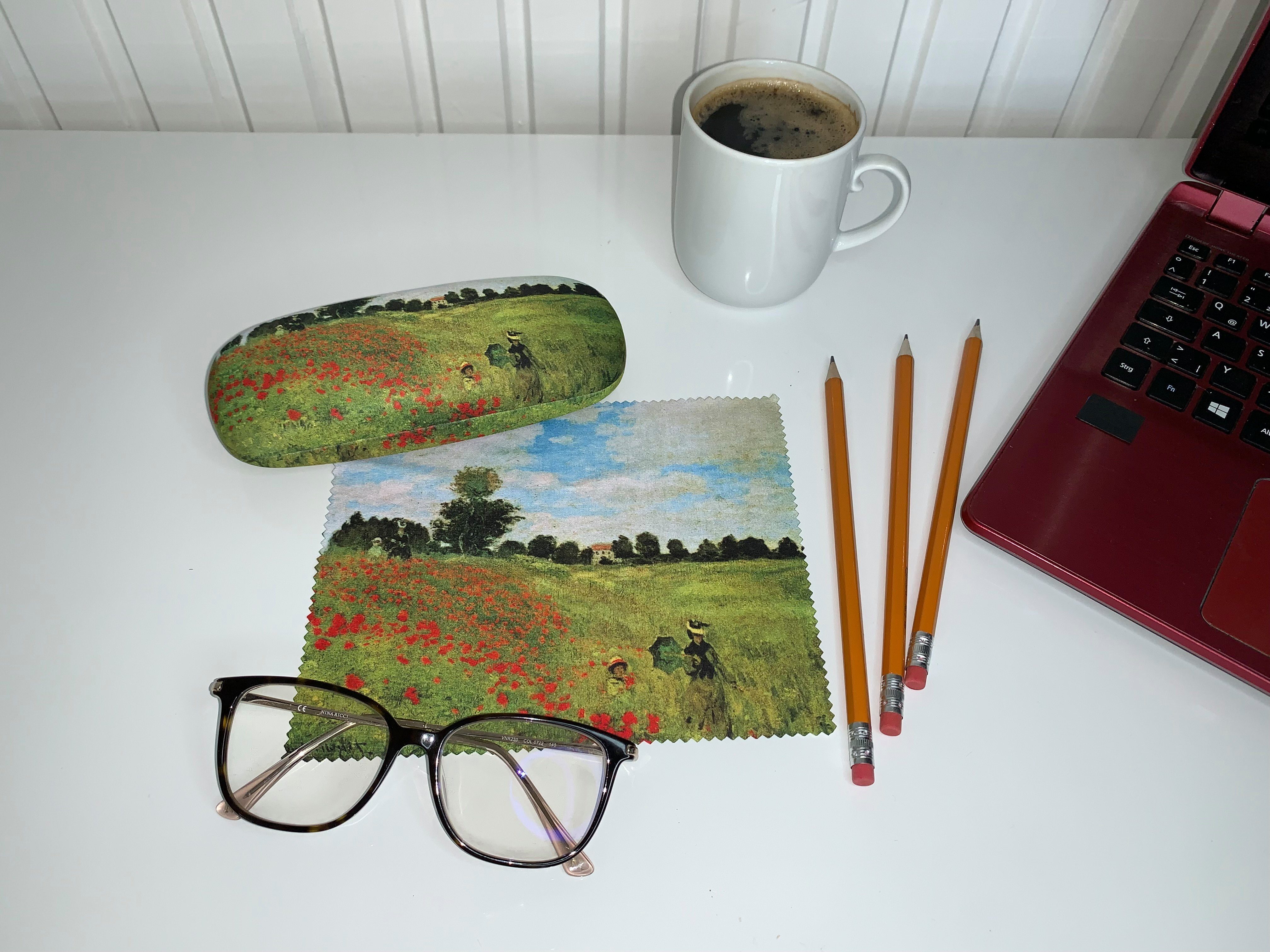 von Lilienfeld Brillenetui Brillenetui Claude Monet: Mohnblumenfeld Kunst Motiv Brillenbnbox, stabiles mit Mikrofaser bezogenes Hardcase
