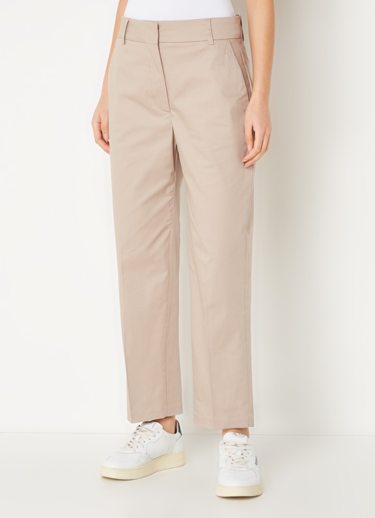 Tommy Hilfiger chino hlače z visokim pasom in ravnim krojem iz mešanice liocella s stranskimi žepi