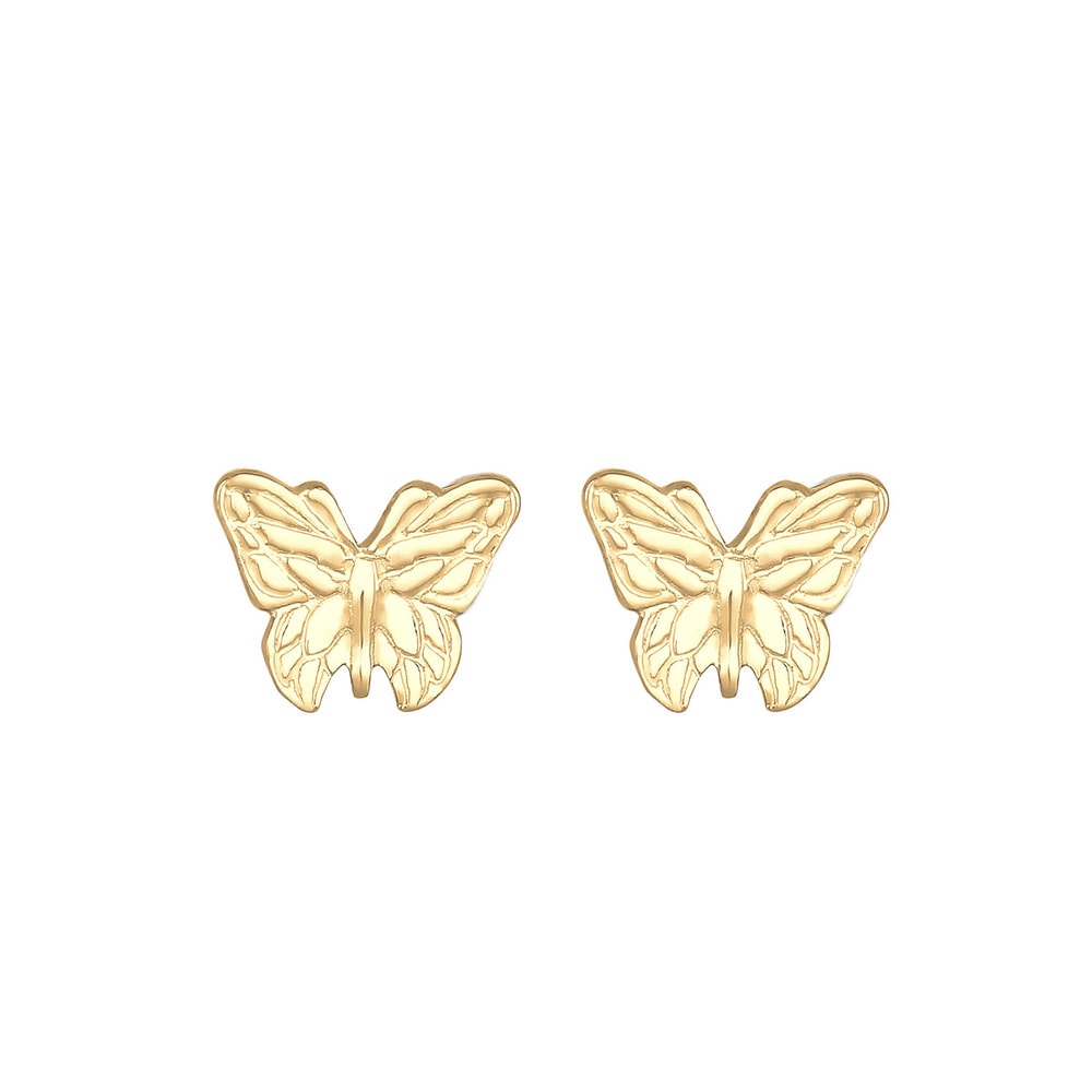 Elli Elli Boucles d'Oreilles Papillon Clous d'Oreille Femme - Plaqué Or Argent (925/10 Boucles d'oreilles
