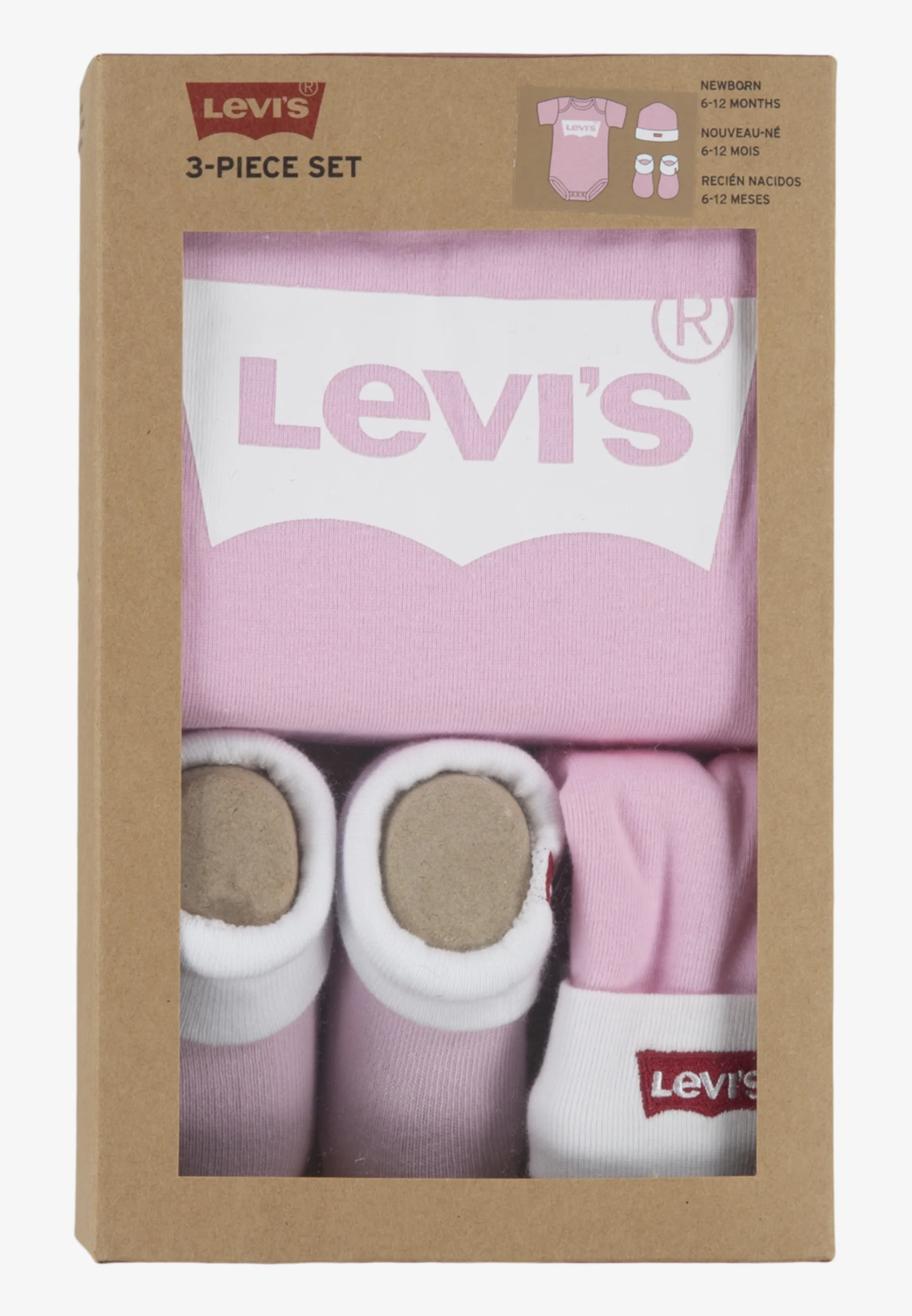 Conjunto unisex de mono, gorro y botín con alas de murciélago de Levi's® - Regalo para baby shower