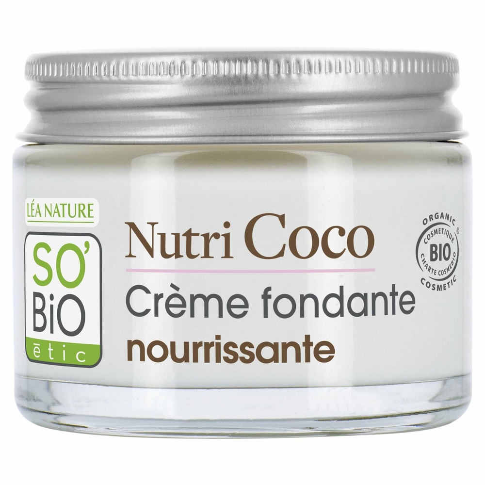 LÉA NATURE SO BiO étic Crème fondante nourrissante, peaux sèches à très sèches, Nutri Coco Crème fondante