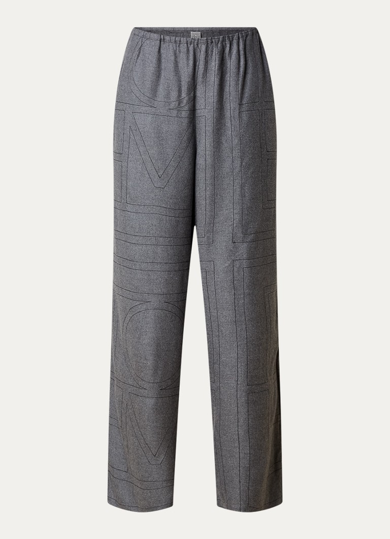 Pantaloni TOTEM a vita alta e gamba larga con logo ricamato.