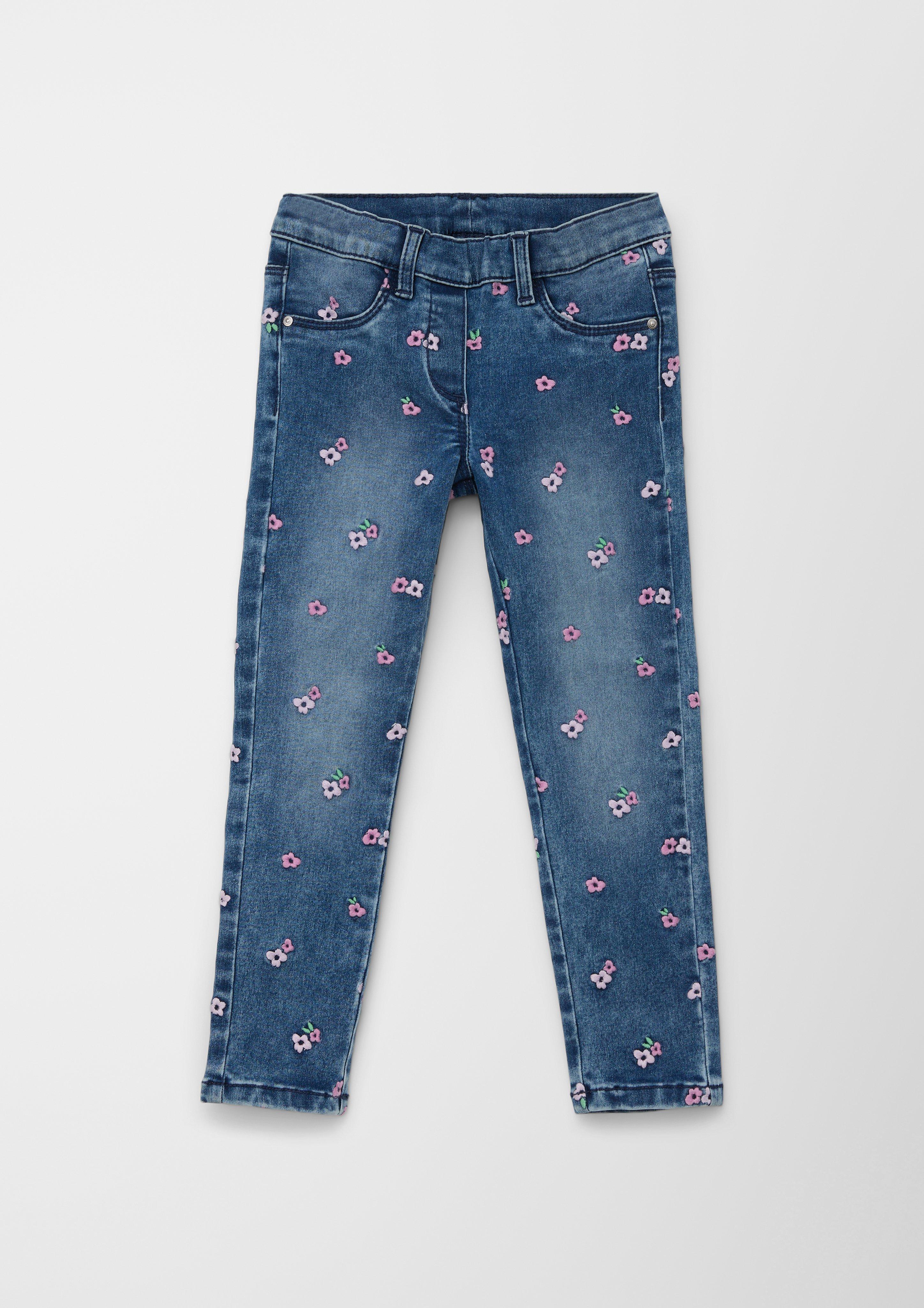 Jeans / Slim Fit / High Rise / Slim Leg / Blumenstickerei  2140077-54Z4