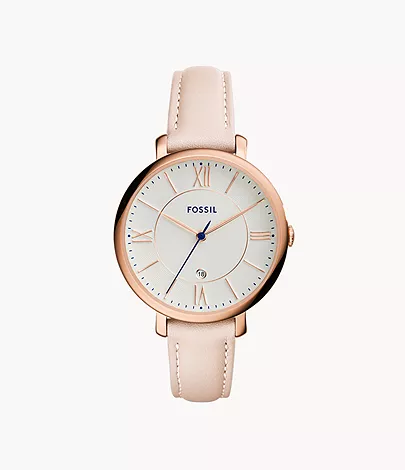 Fossil Uhr Jacqueline 3-Zeiger-Werk Datum Leder rosé