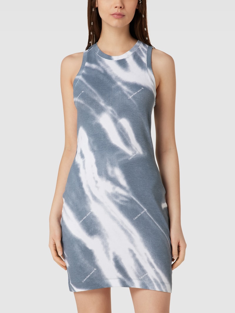 Minikleid in Batik-Optik Modell 'MOTION' in hellgrau