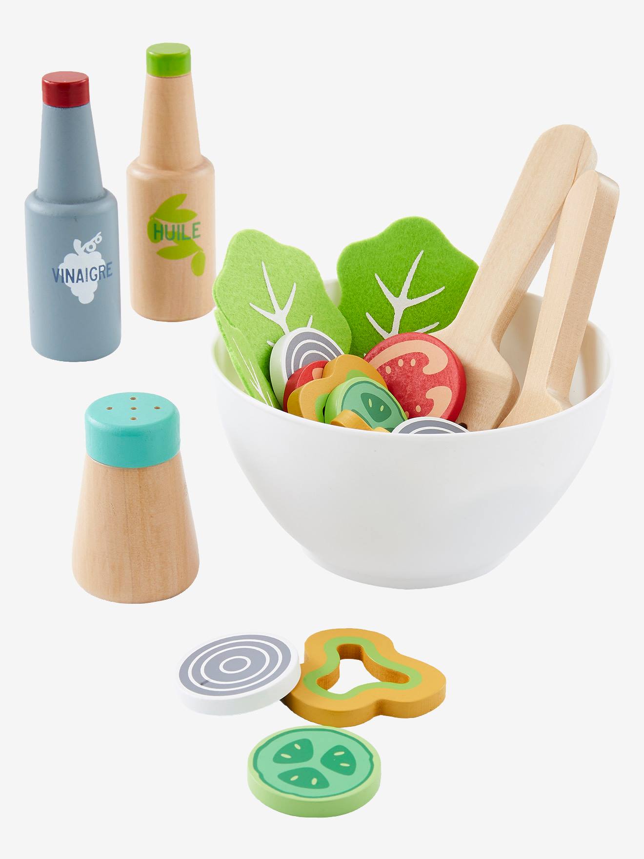 Set de salade en bois FSC® lot vert aqua