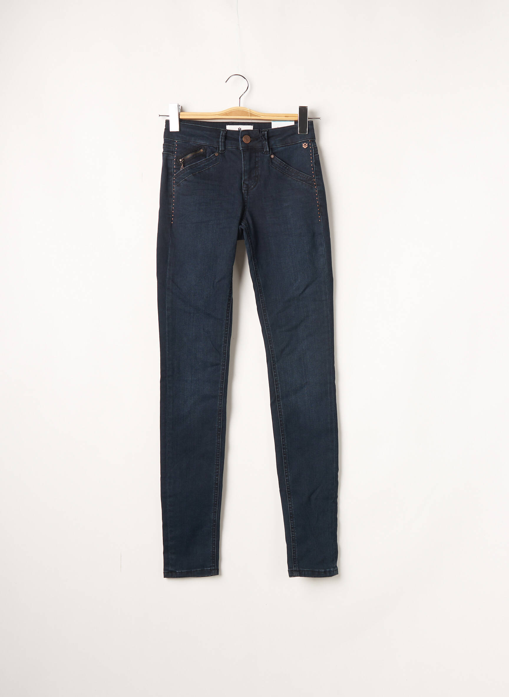 Freeman T Porter Jeans Coupe Slim Femme couleur bleu