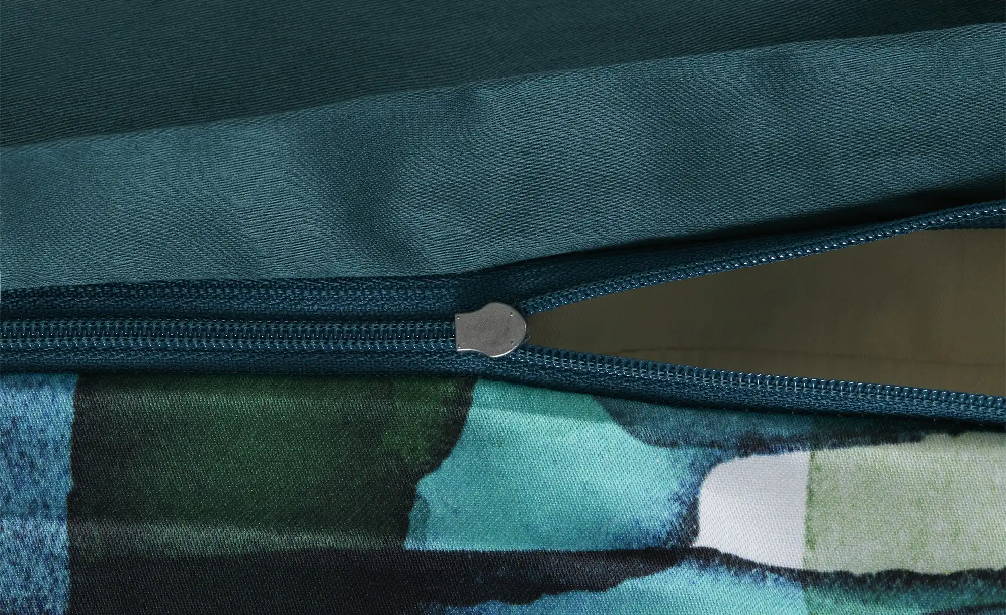 indigo Mako-Satin Wendebettwäsche Stripes