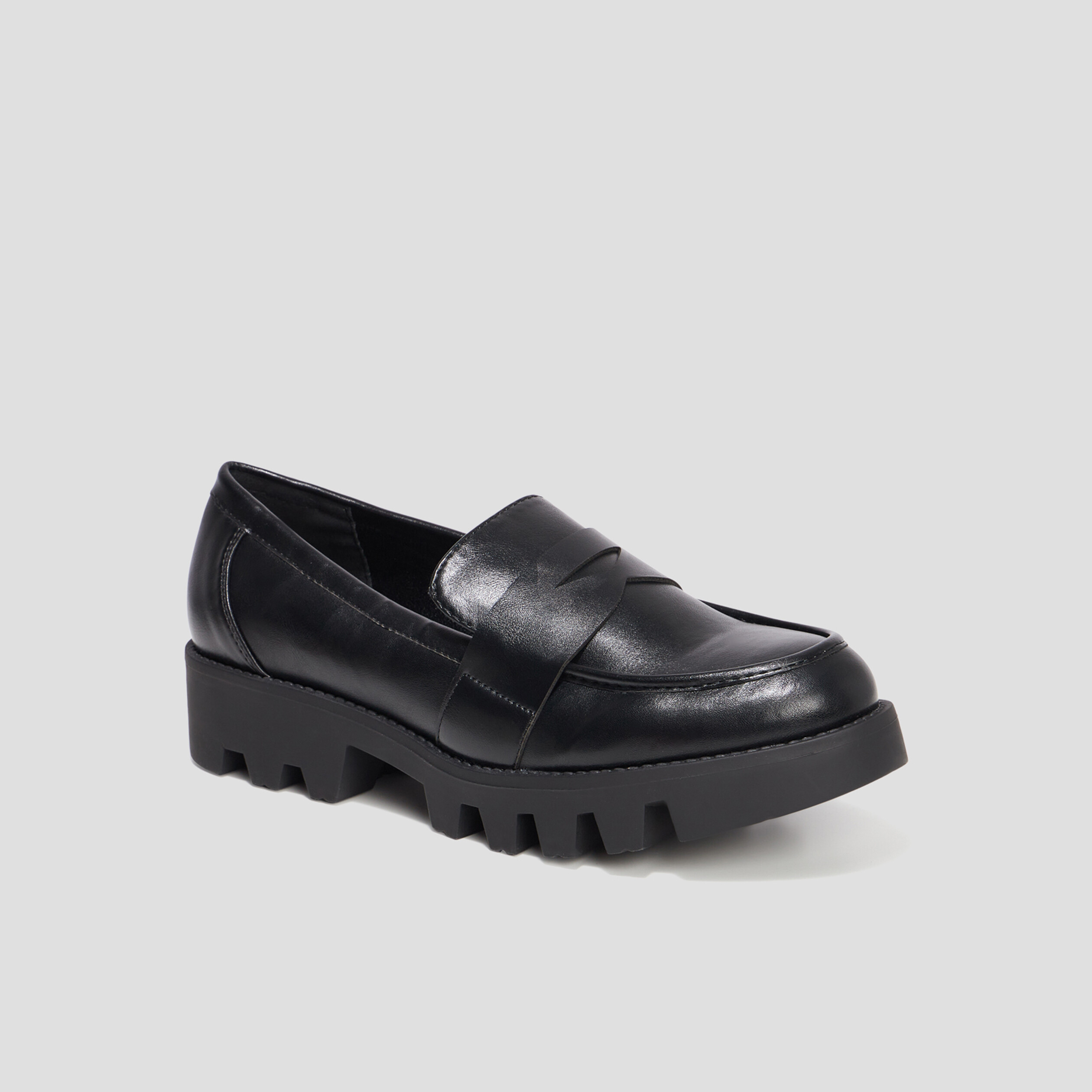 Mocassins crantés Liberto noir femme | La Halle