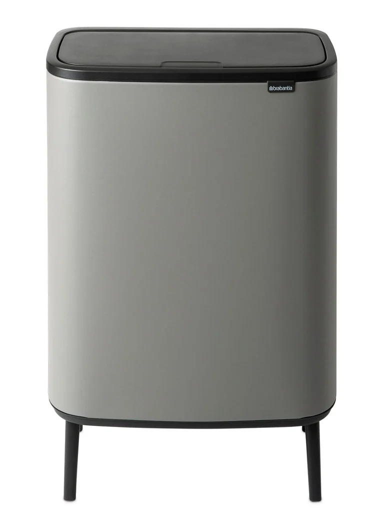 Brabantia Bo Touch Bin Hi -kierrätysroska-astia kannella jaloilla, 2 x 30 litraa