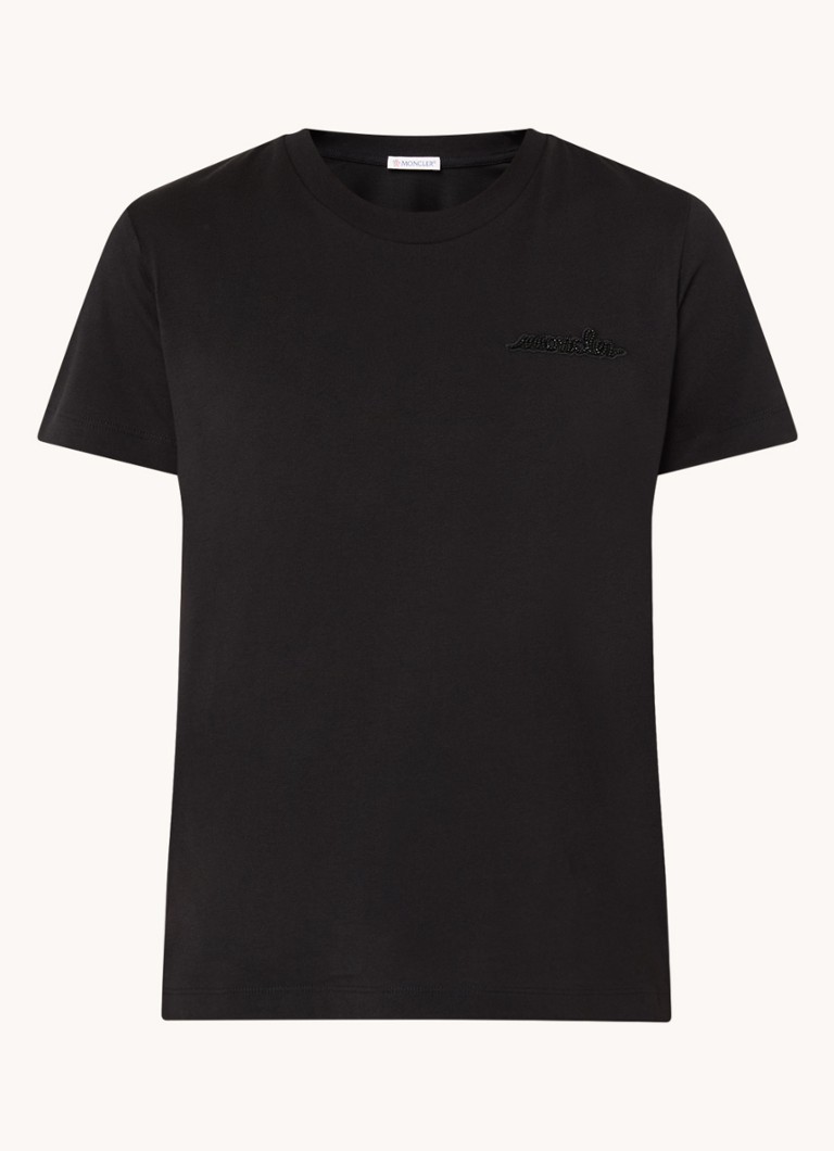 T-shirt Moncler con logo e strass