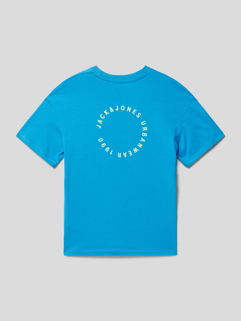 T-Shirt mit Label-Print Modell 'SUNSET' in royalblau