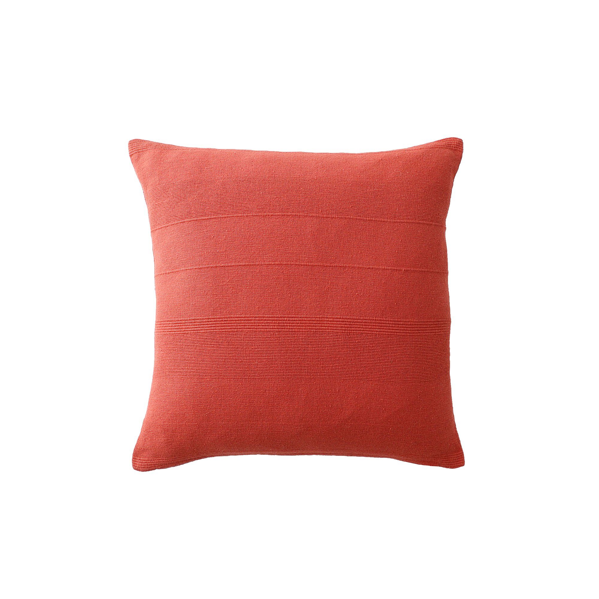Housse coussin unie coton tissage artisanal