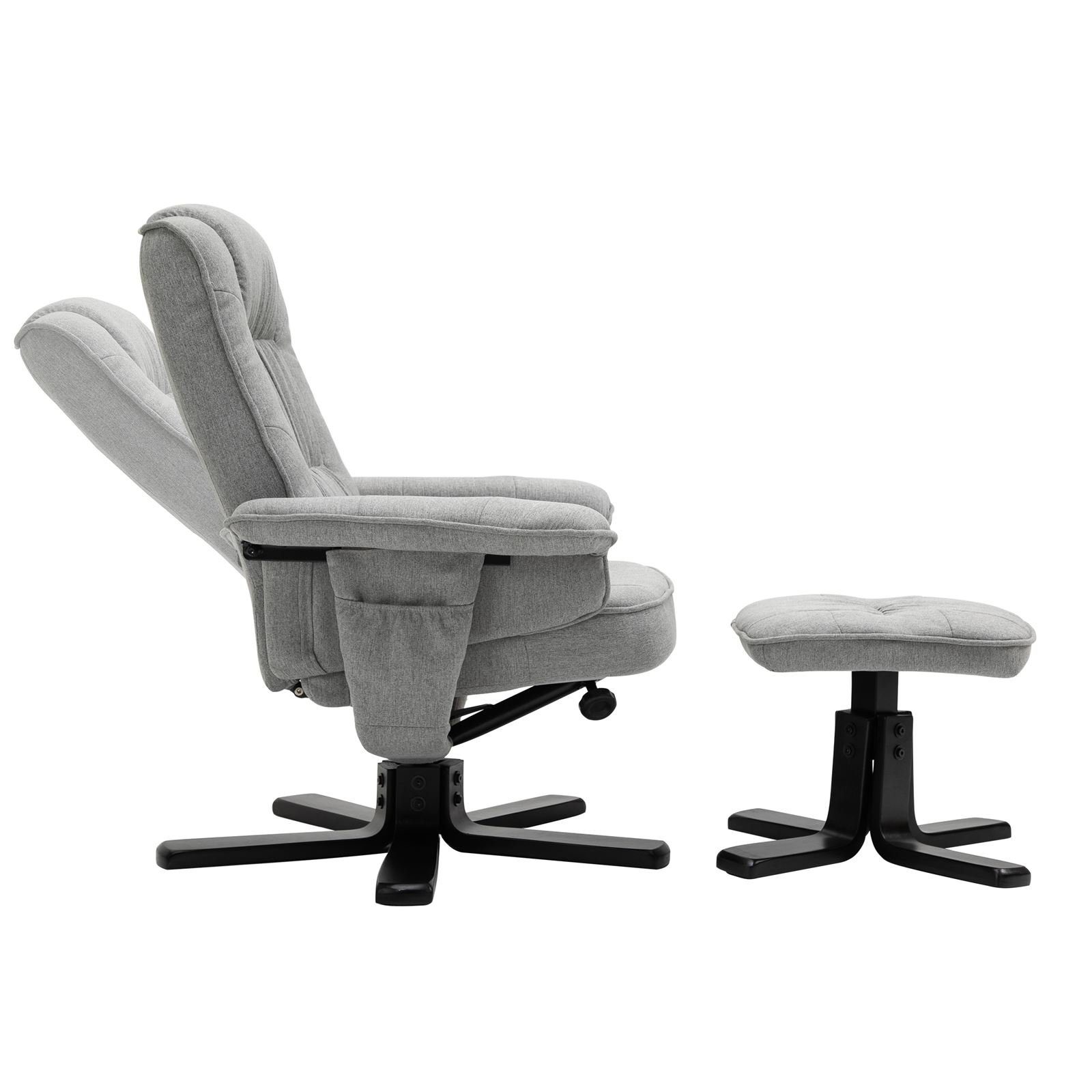 IDIMEX Relaxsessel CHARLY, Relaxsessel mit Hocker Fernsehsessel Gestell schwarz Polstersessel Sto