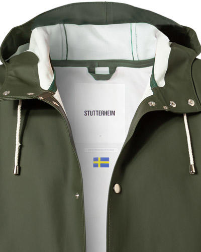 STUTTERHEIM, Regenmantel, PVC wasserdicht, dunkelgrün