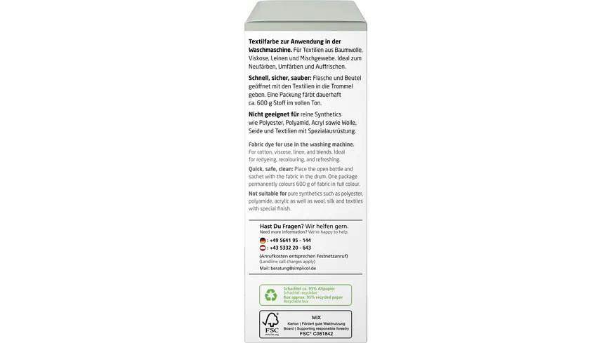 Simplicol Textilfarbe Intensiv Salbei-Grün 150 ml