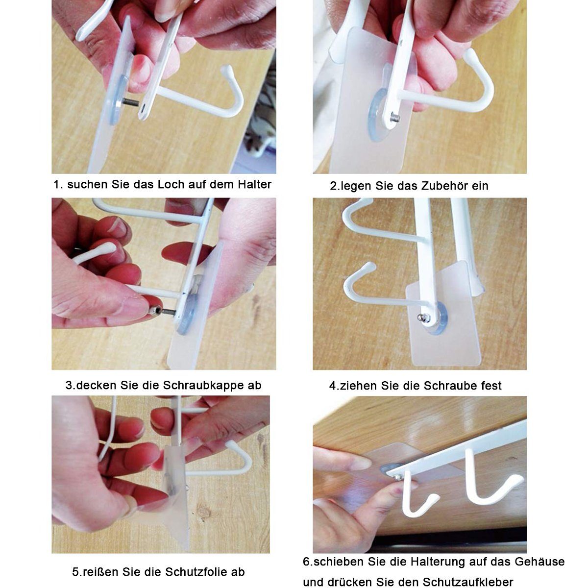 FeelGlad Gläserhalter 2St Becherhalter Tassen Weingläser Lagerung Schrank ohne Bohren