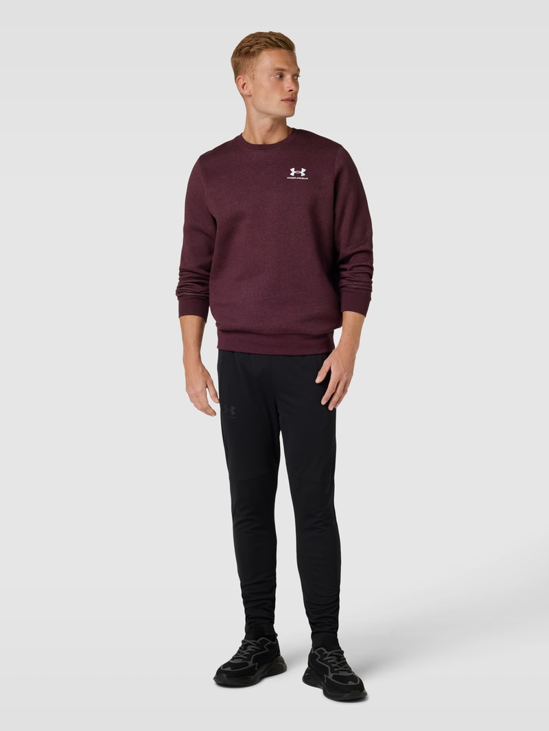Sweatshirt mit Label-Stitching in bordeaux rot