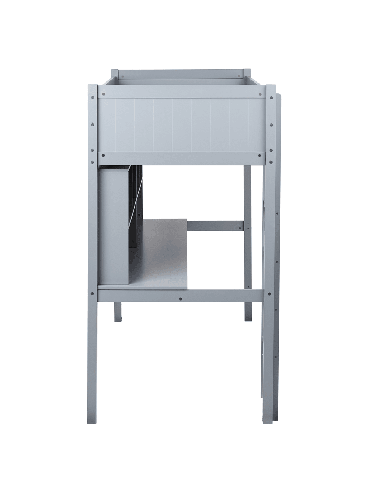 Beliani Hochbett FOUCAMONT in Grau - (W) 104 x (H) 180 x (L) 209 cm günstig kaufen onesize