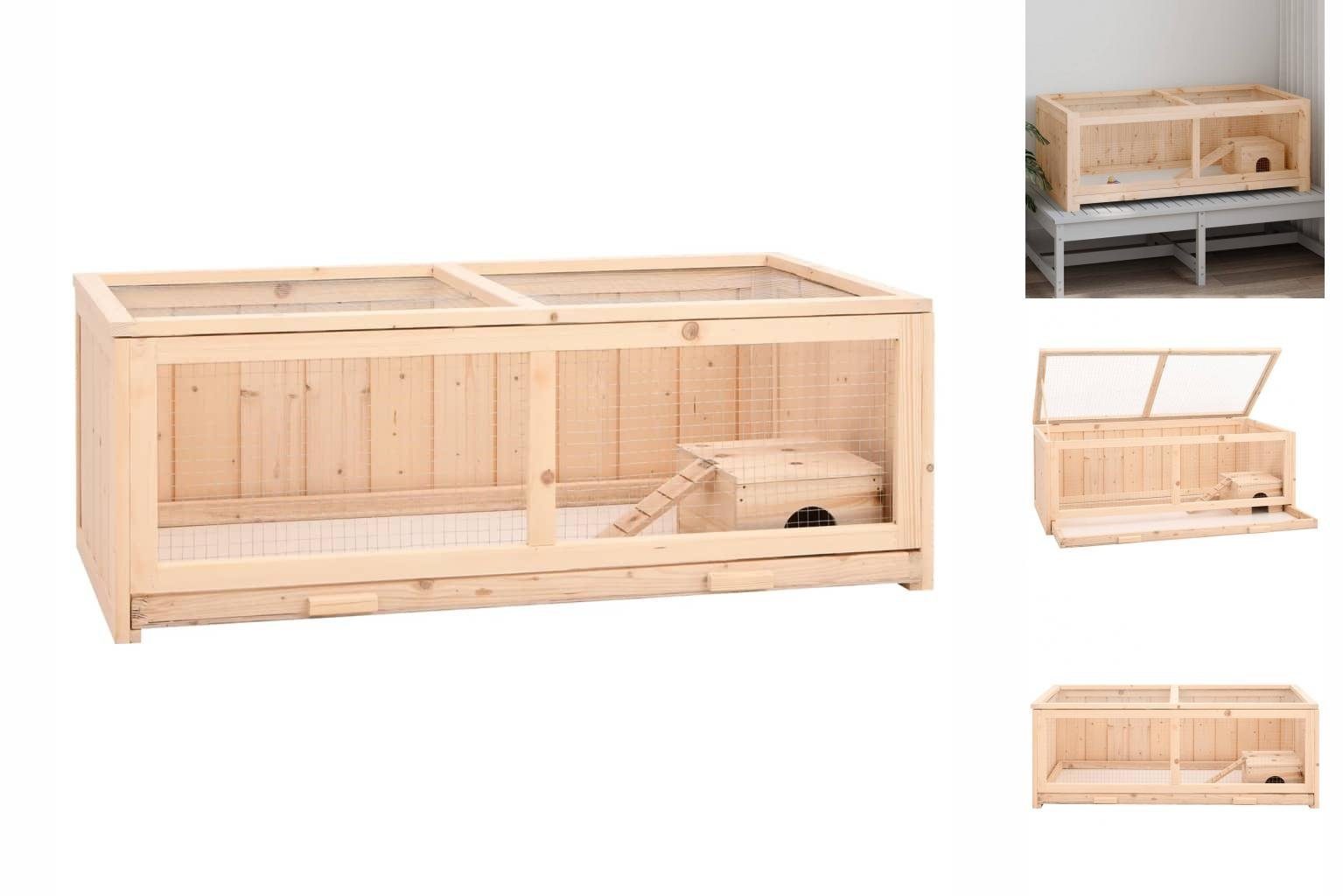 vidaXL Kleintierkäfig Hamsterkäfig 104x52x38 cm Massivholz Tanne