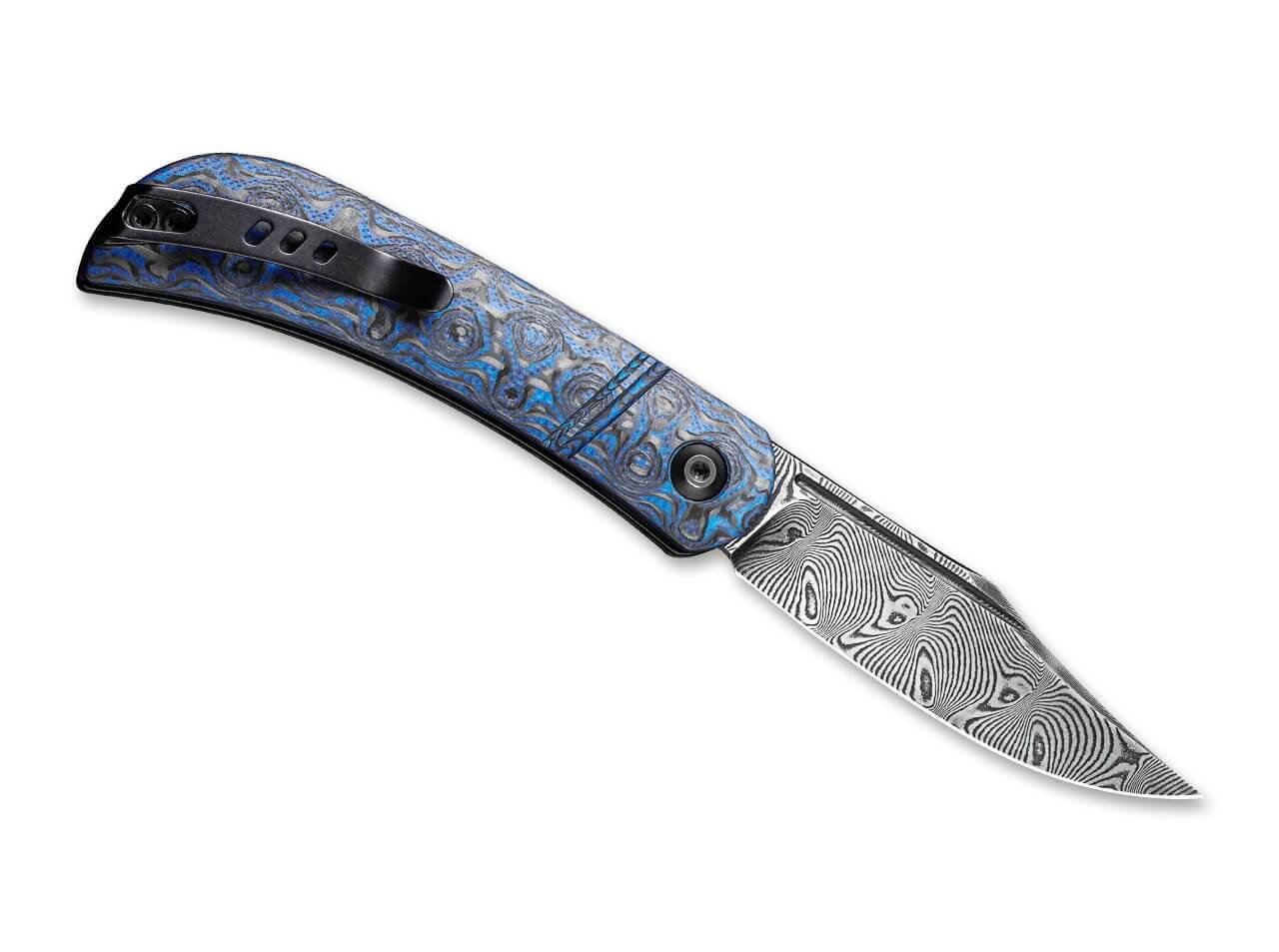 Appalachian Drifter Damascus G10 CF Blue