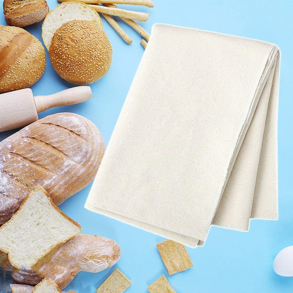 MORRENT Backform Bäckerleinen teigtuch, Leinentuch Backen,Premium Bäckerleinen, aus 100% unbehandelten Natur Leinen, Leinentuch zum Backen