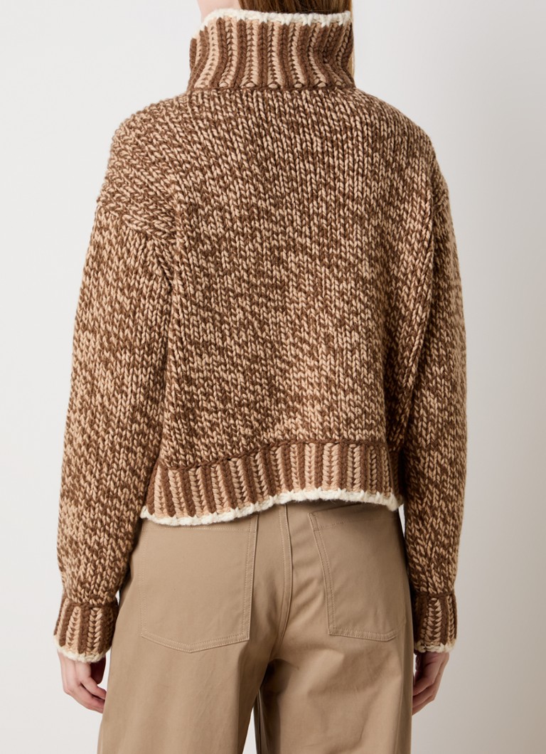 Maglione Moncler a maglia grossa in misto lana con collo alto