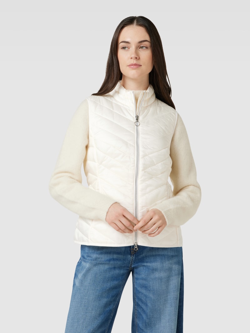 Steppweste mit Zweiwege-Reißverschluss in offwhite