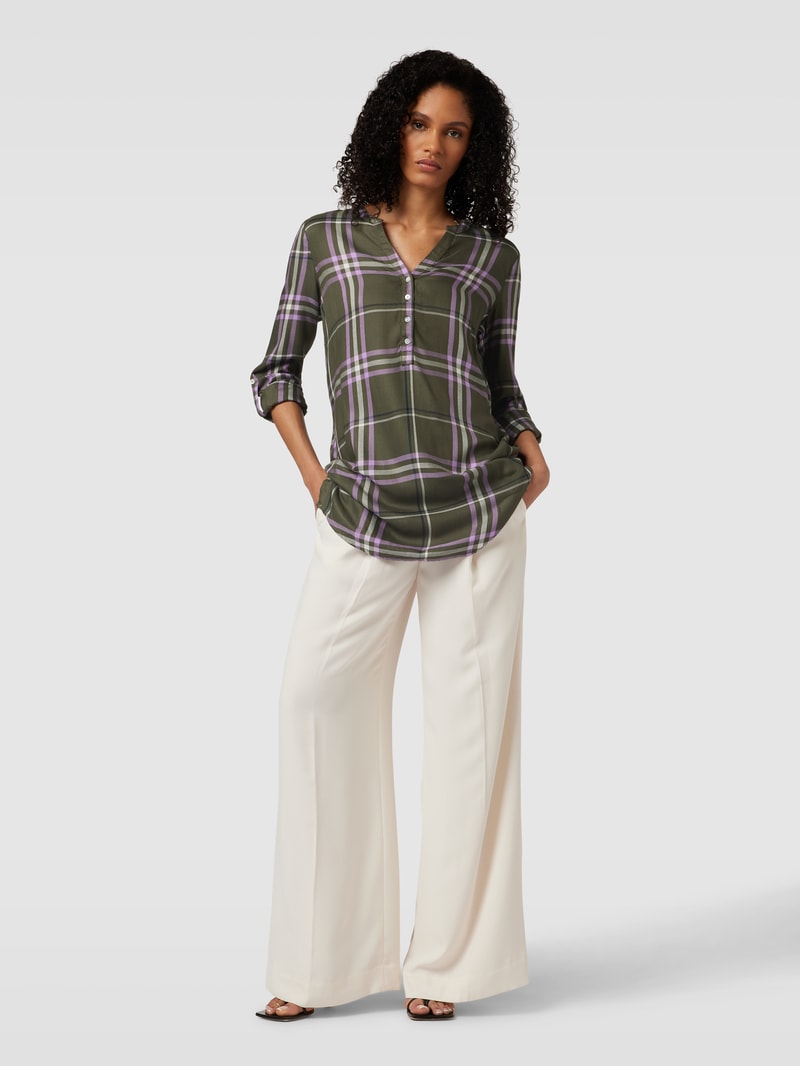 Bluse mit Tunikakragen in schilf