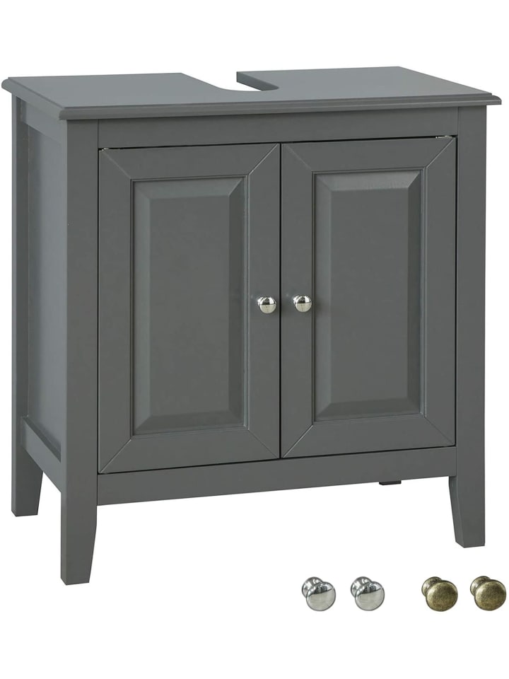 SoBuy Waschbeckenunterschrank in Dunkelgrau - (B)60 x (H)62 x (T)30cm günstig kaufen onesize