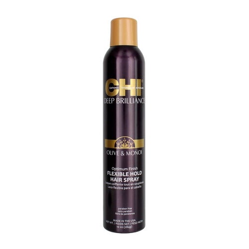 Sprej na flexibilné fixovanie CHI Deep Brilliance Olive & Monoi Optimum Finish 284 gramov