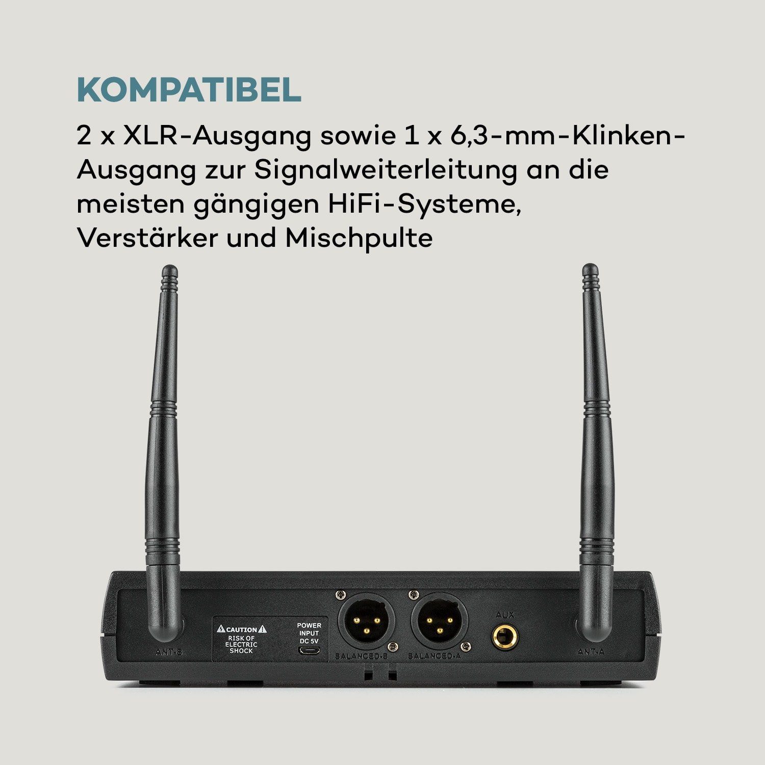 Auna Mikrofon UHF200C-2H 2-Kanal UHF-Funkmikrofon-Set (Set)