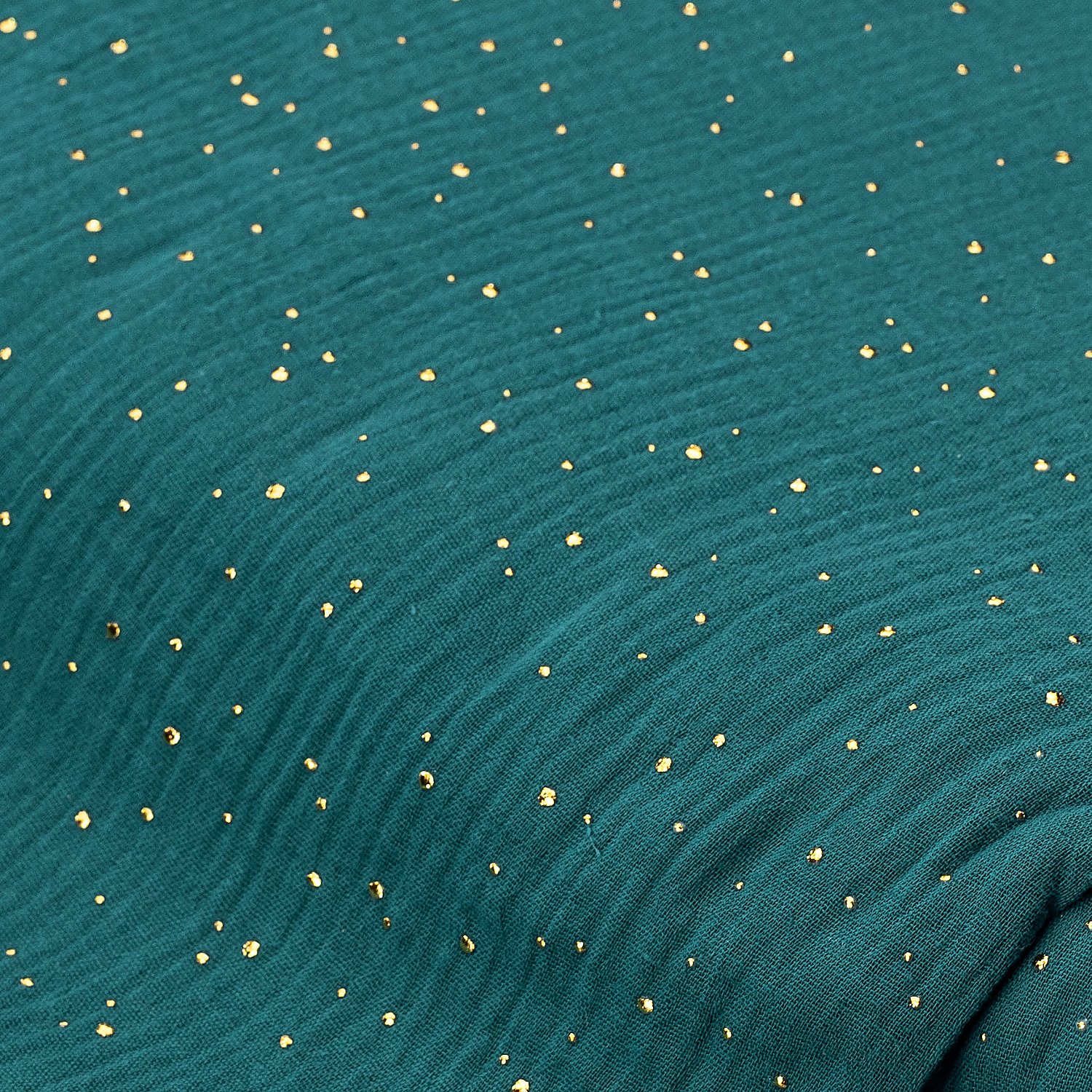 Musselin/Doppel-Gaze mit Glitzerdruck 