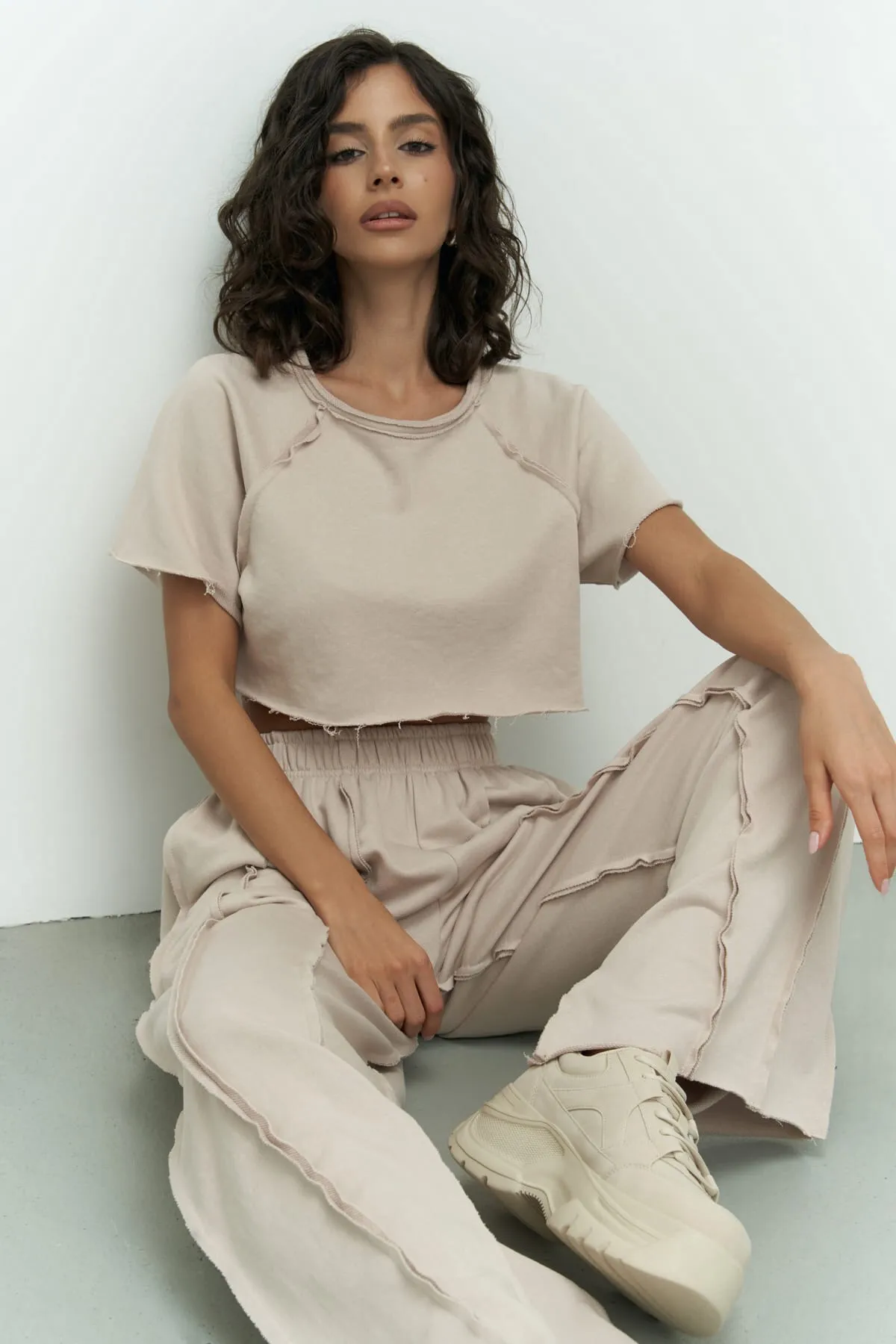 MAİ COLLECTİON  Trainingsanzug - Beige - Regular Fit