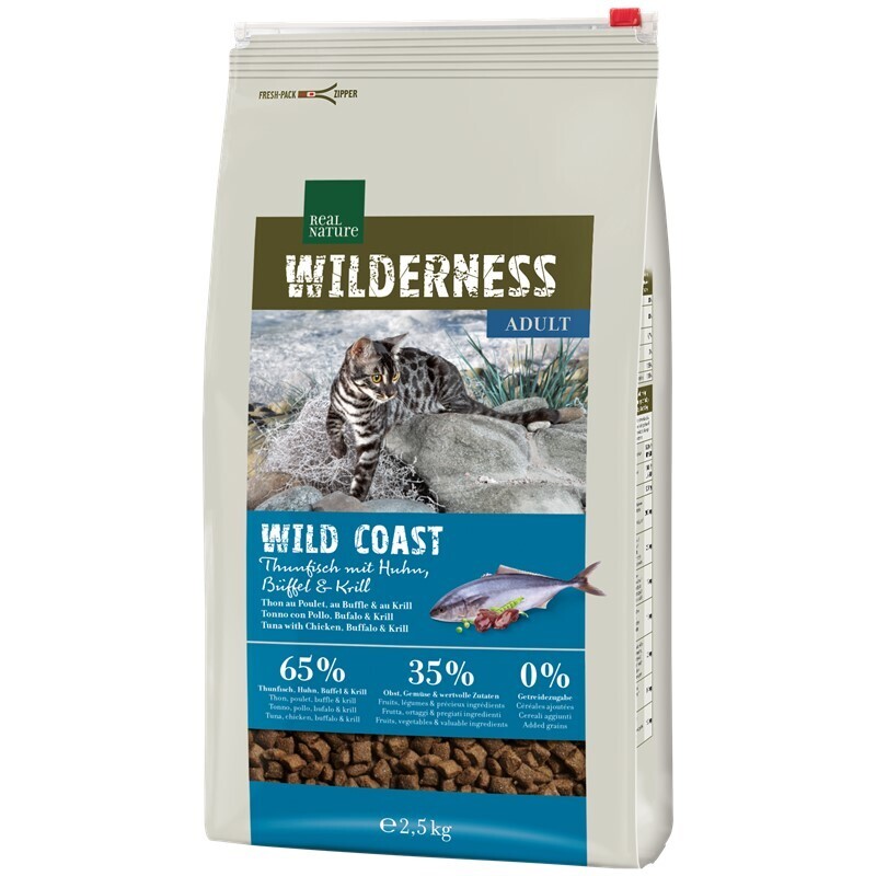 REAL NATURE Trockenfutter REAL NATURE WILDERNESS Wildcoast Adult Thunfisch mit Huhn, Büffel & Krill 2,5 kg